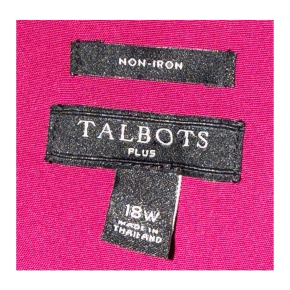 Talbots -Non-Iron Button-Down Shirt - Magenta - Size 18W - Picture 7 of 9